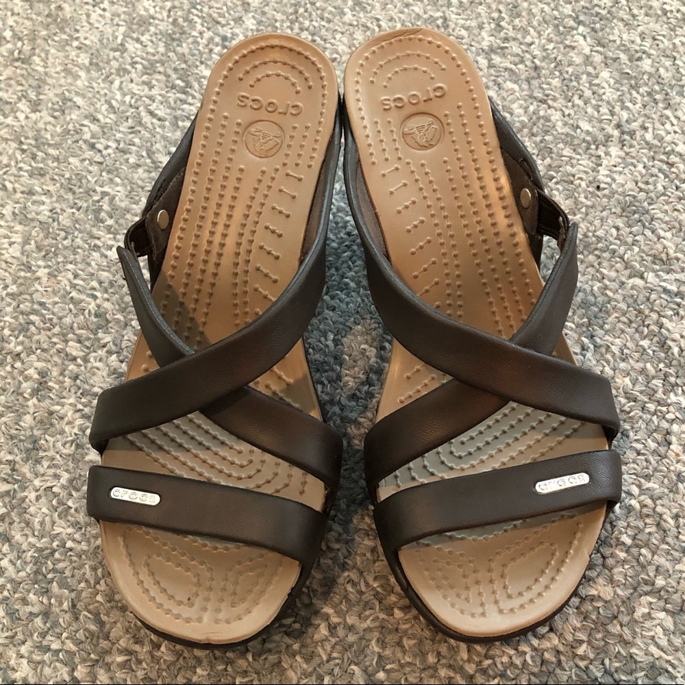 Crocs Cyprus IV Heel Sandals Espresso Size 7